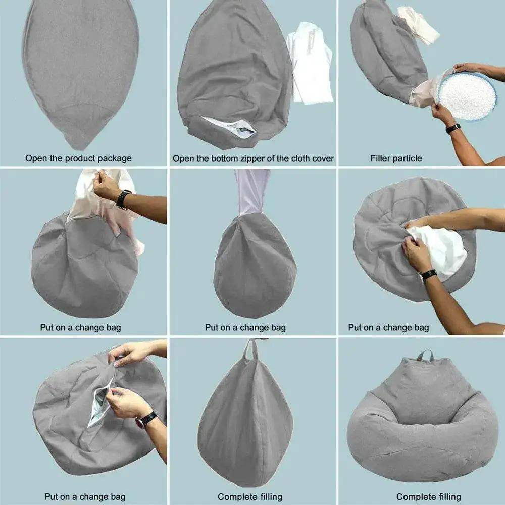 Lazy Sofa Cover Comfortable Large Bean Bag Cover for Home - ToylandEU