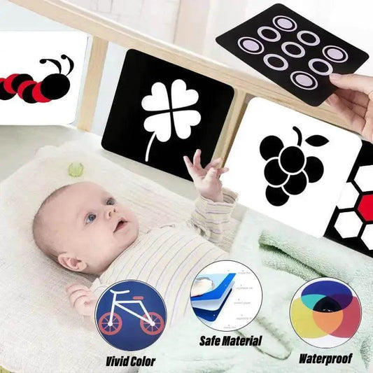  High Contrast Baby Vision Cards Black And White Visual Stimulation Flash Card Learning Game 0 12 Months Infant Gift Sensory Toy -  ToylandEU™
