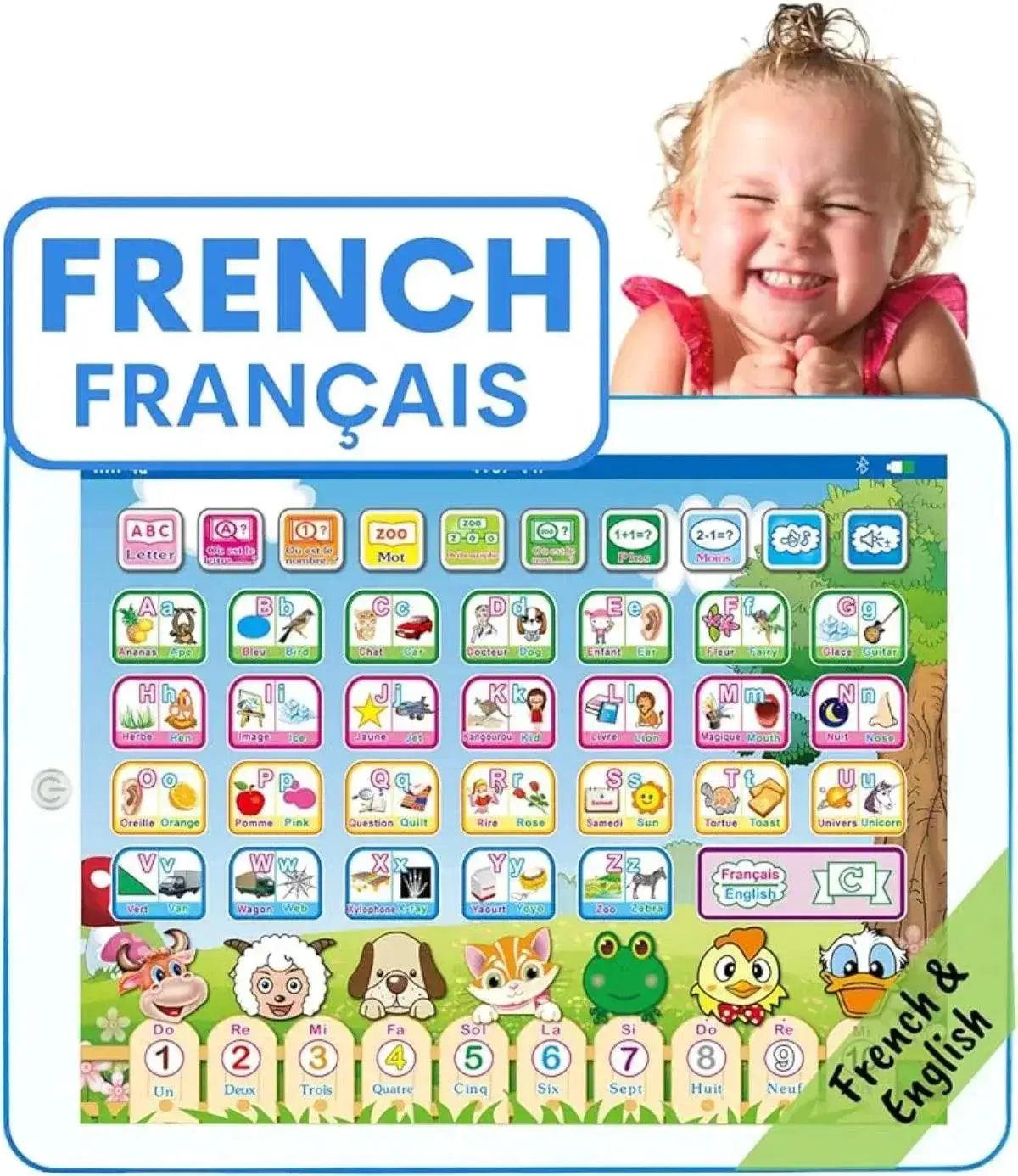  French English Bilingual Learning Tablet Toy Learn Alphabet ABC Numbers Words Spelling Interactive Educational Toys for Kids -  ToylandEU™