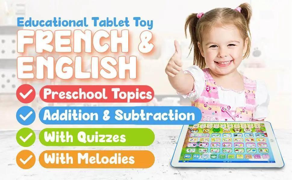  French English Bilingual Learning Tablet Toy Learn Alphabet ABC Numbers Words Spelling Interactive Educational Toys for Kids -  ToylandEU™