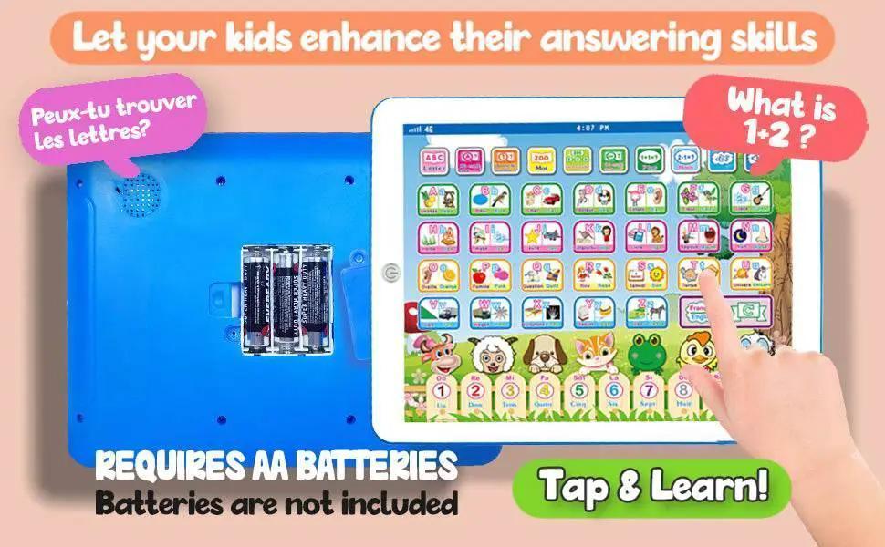  French English Bilingual Learning Tablet Toy Learn Alphabet ABC Numbers Words Spelling Interactive Educational Toys for Kids -  ToylandEU™