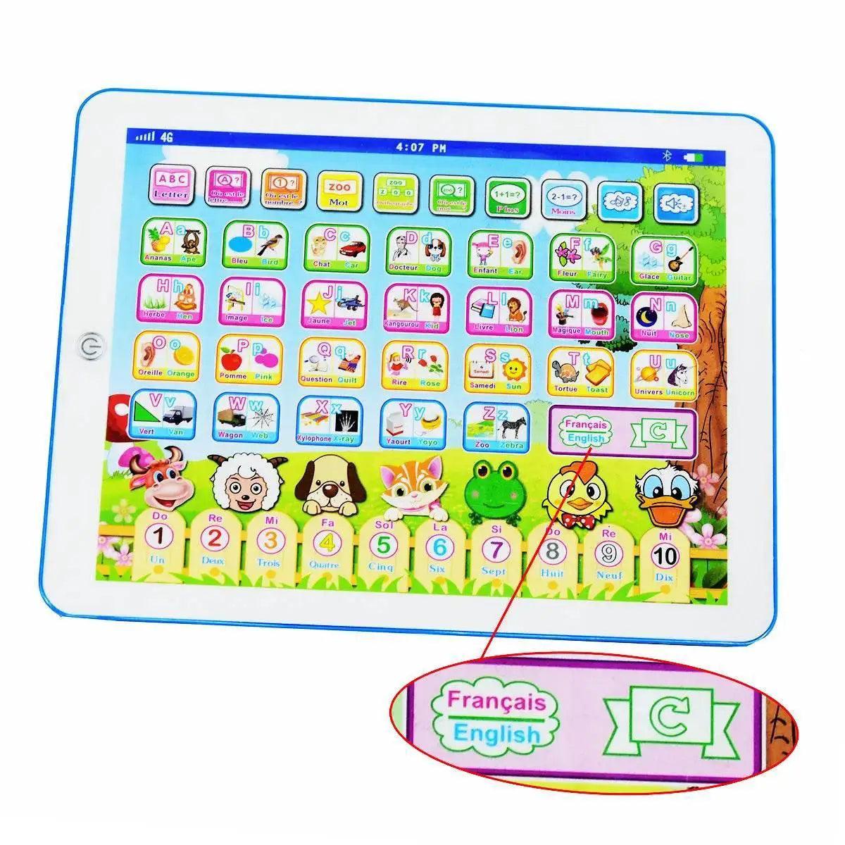 French English Bilingual Learning Tablet Toy Learn Alphabet ABC Numbers Words Spelling Interactive Educational Toys for Kids -  ToylandEU™