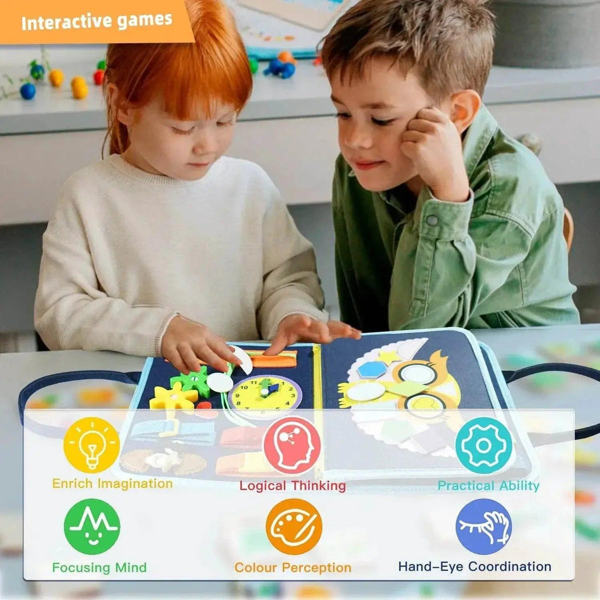  Montessori 7 in 1 Busy Board for 3-6 Year Olds Sensory Learning Toy Fine Motor Skills -  ToylandEU™