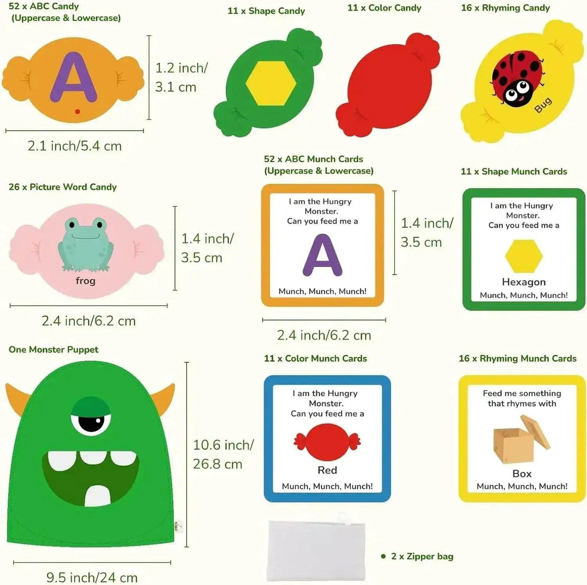  Montessori Alphabet Learning Toy Set For 3 To 6 Year Olds Monster Eating Colorful Felt Letters -  ToylandEU™