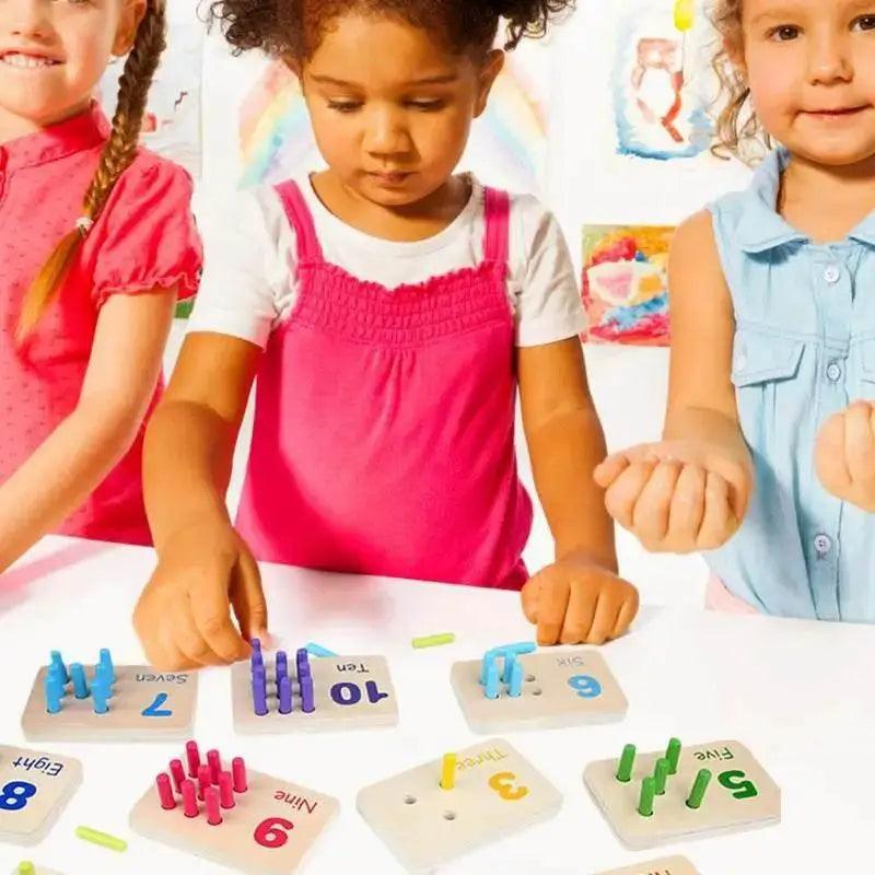  Montessori Wooden Counting Peg Board For Kids Durable Wooden Math Learning Toy For Preschool -  ToylandEU™
