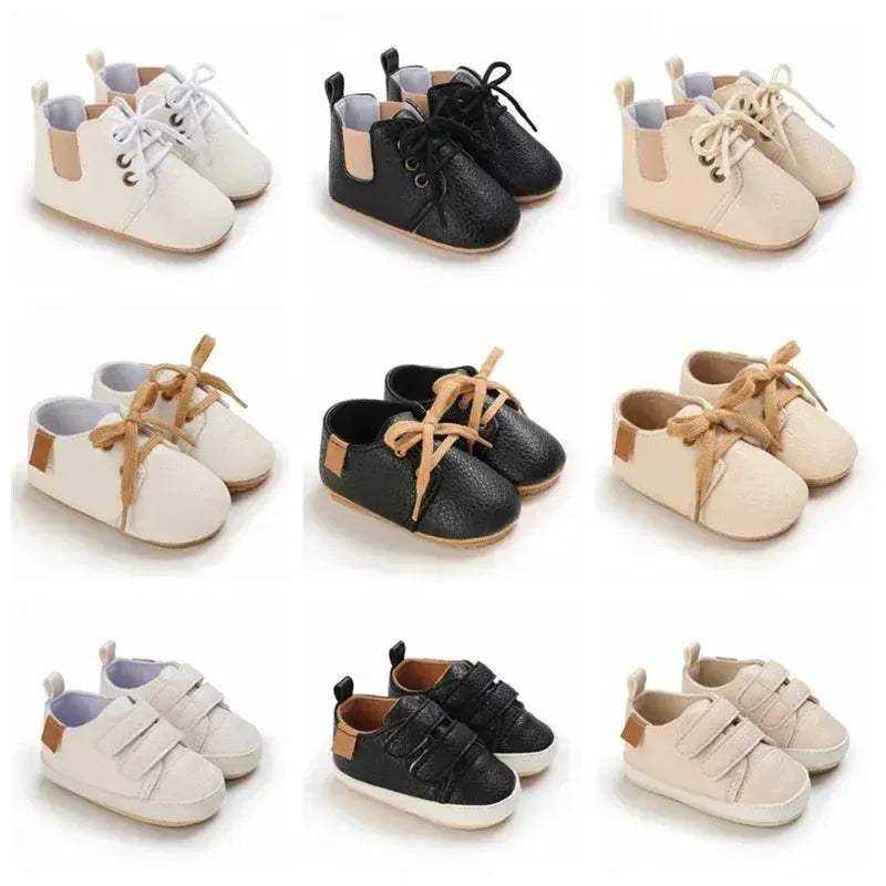  Leather Baby Shoes First Walkers Anti Slip Rubber Sole -  ToylandEU™