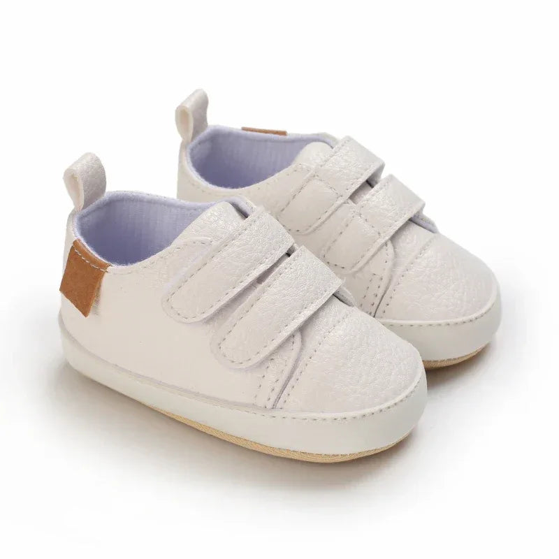 Leather Baby Shoes First Walkers With Anti Slip Rubber Sole - ToylandEU