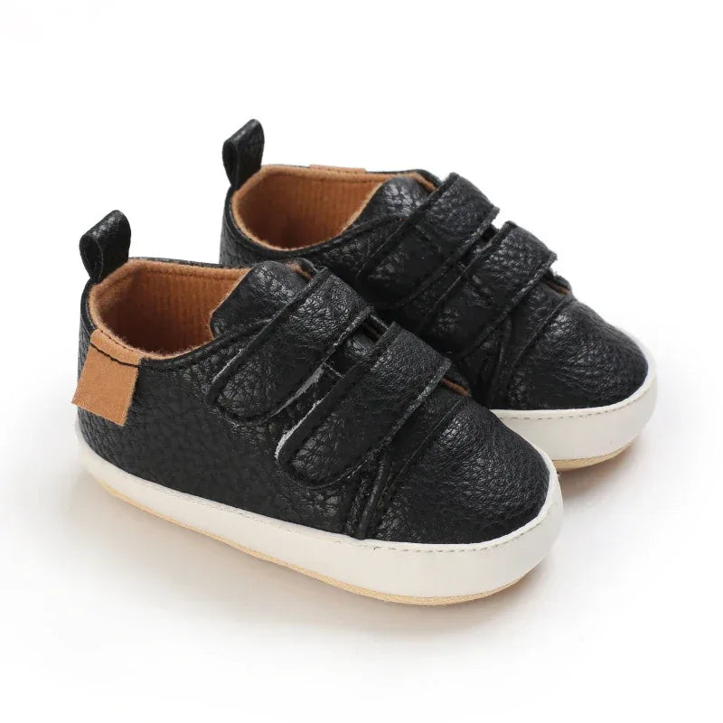 Leather Baby Shoes First Walkers With Anti Slip Rubber Sole - ToylandEU