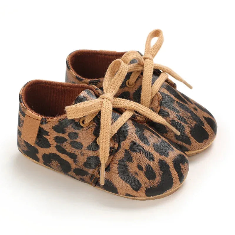 Leather Baby Shoes First Walkers With Anti Slip Rubber Sole - ToylandEU