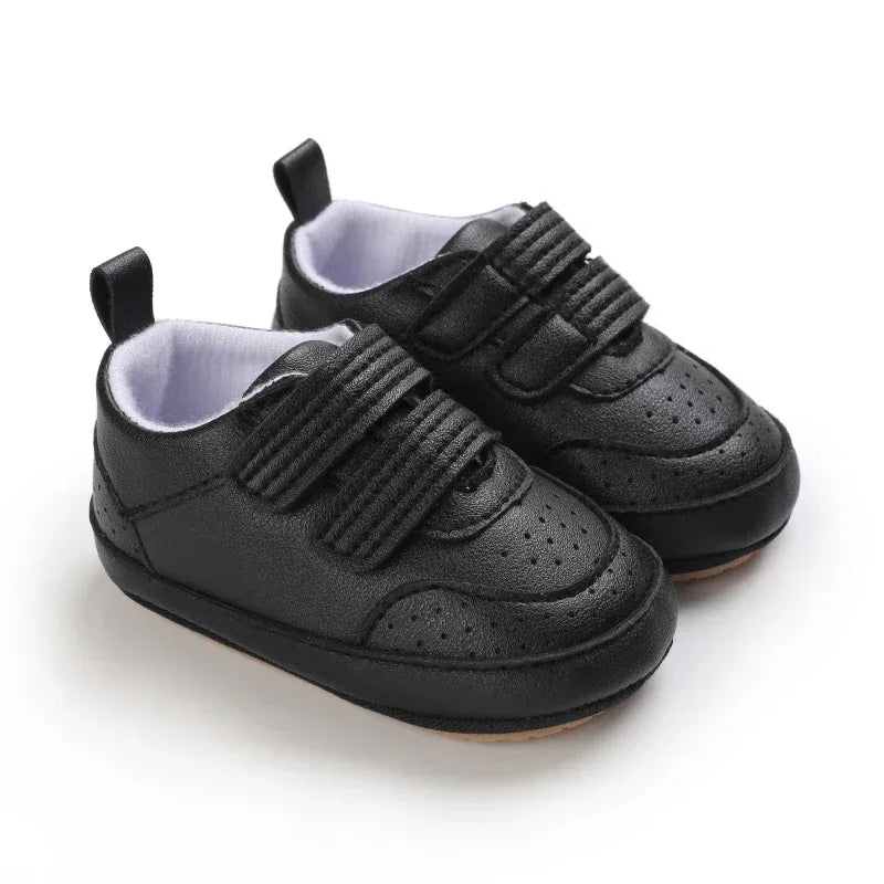 Leather Baby Shoes First Walkers With Anti Slip Rubber Sole - ToylandEU