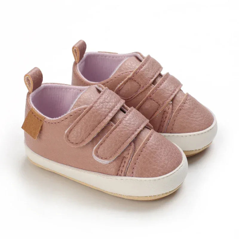 Leather Baby Shoes First Walkers With Anti Slip Rubber Sole - ToylandEU