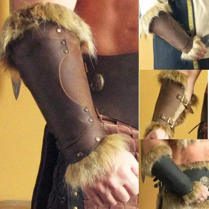 Leather Bracer Viking Armor Unisex LARP Costume Accessory - ToylandEU