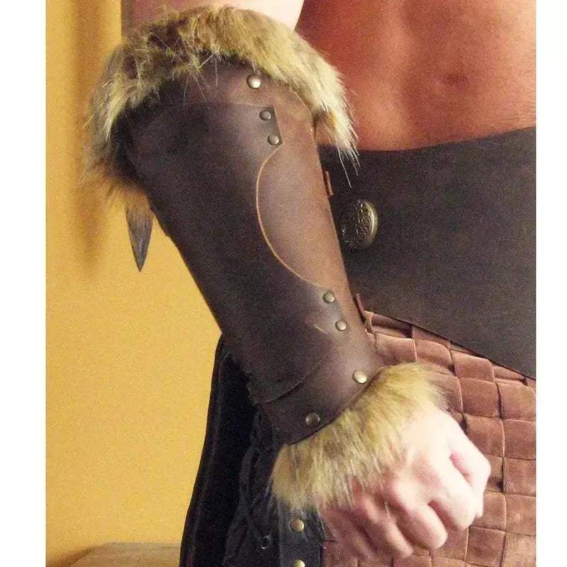Leather Bracer Viking Armor Unisex LARP Costume Accessory - ToylandEU