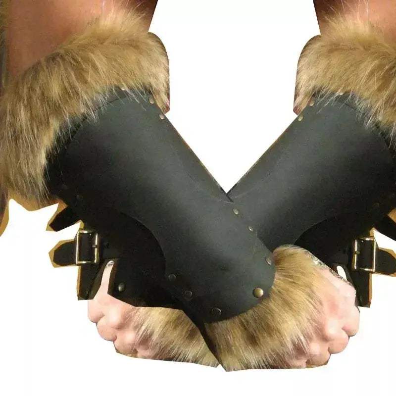 Leather Bracer Viking Armor Unisex LARP Costume Accessory - ToylandEU