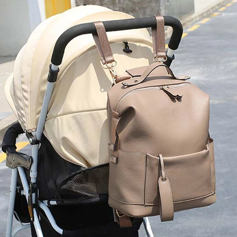 Leather Diaper Bag Large Capacity Maternity Backpack - ToylandEU