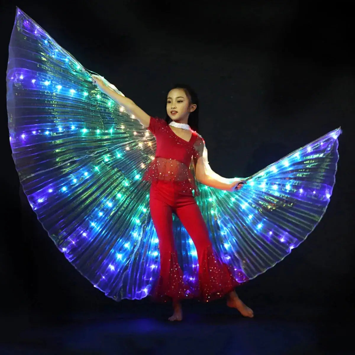 Led Belly Dance Wings Light Up With Telescopic Sticks - ToylandEU