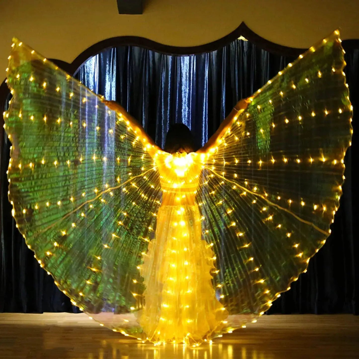Led Belly Dance Wings Light Up With Telescopic Sticks - ToylandEU
