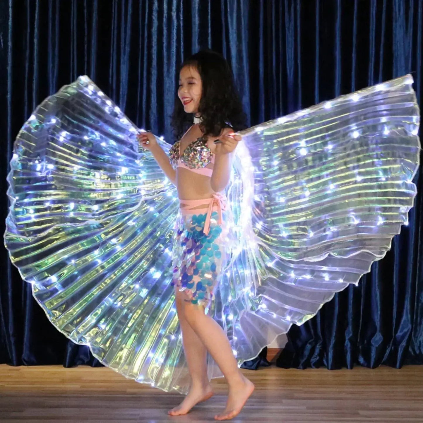 Led Belly Dance Wings Light Up With Telescopic Sticks - ToylandEU