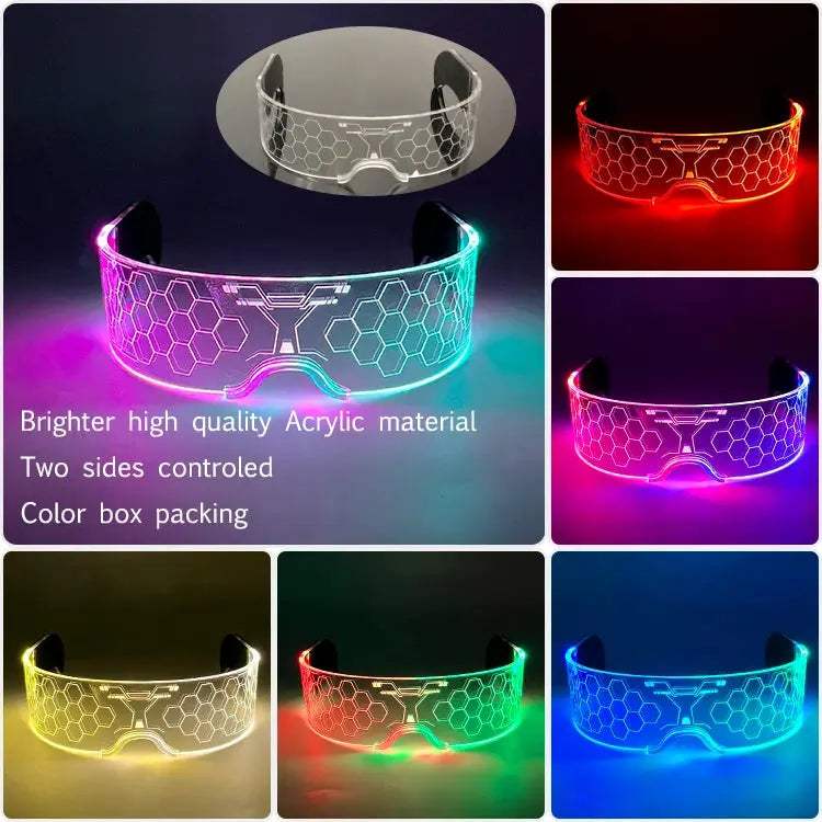  Led Glow Glasses Cyberpunk Light Up Neon Eyewear -  ToylandEU™