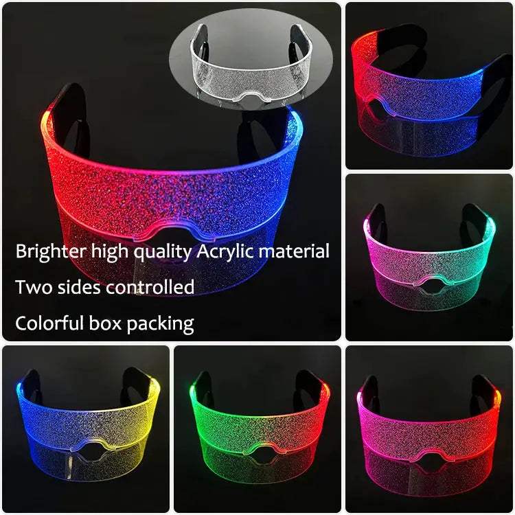  Led Glow Glasses Cyberpunk Light Up Neon Eyewear -  ToylandEU™