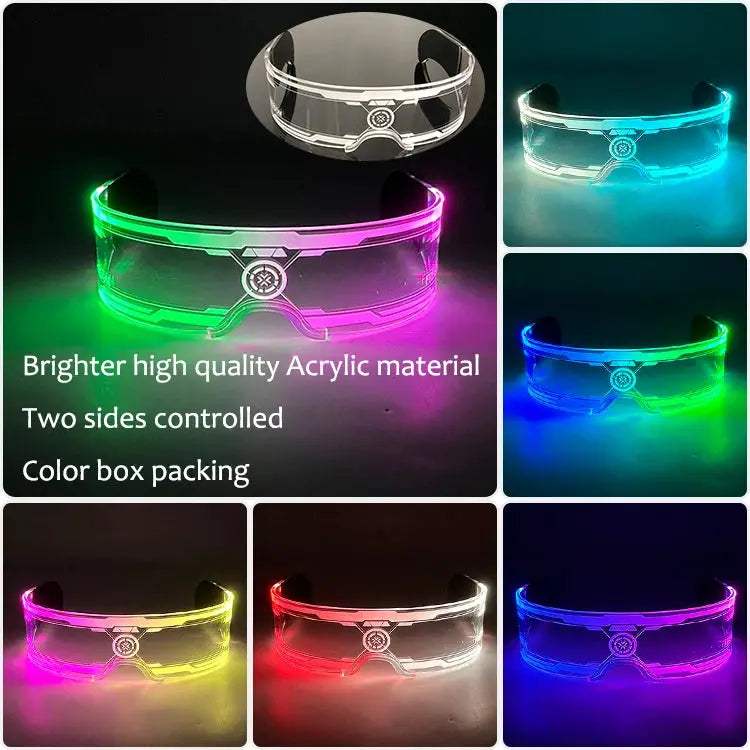  Led Glow Glasses Cyberpunk Light Up Neon Eyewear -  ToylandEU™