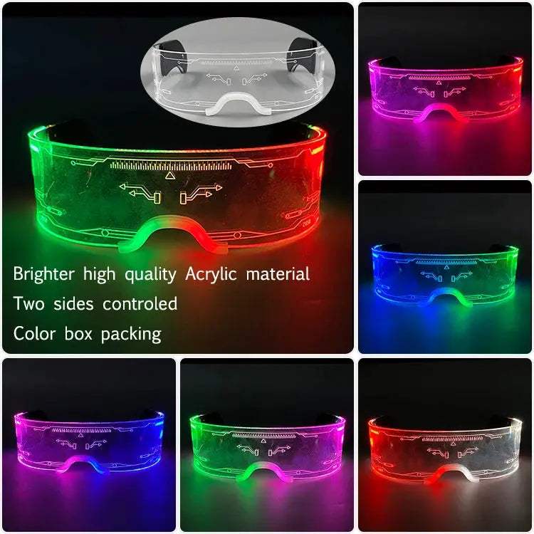  Led Glow Glasses Cyberpunk Light Up Neon Eyewear -  ToylandEU™