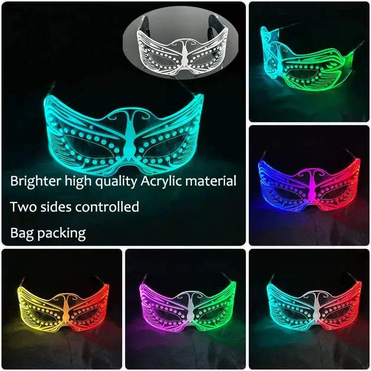  Led Glow Glasses Cyberpunk Light Up Neon Eyewear -  ToylandEU™