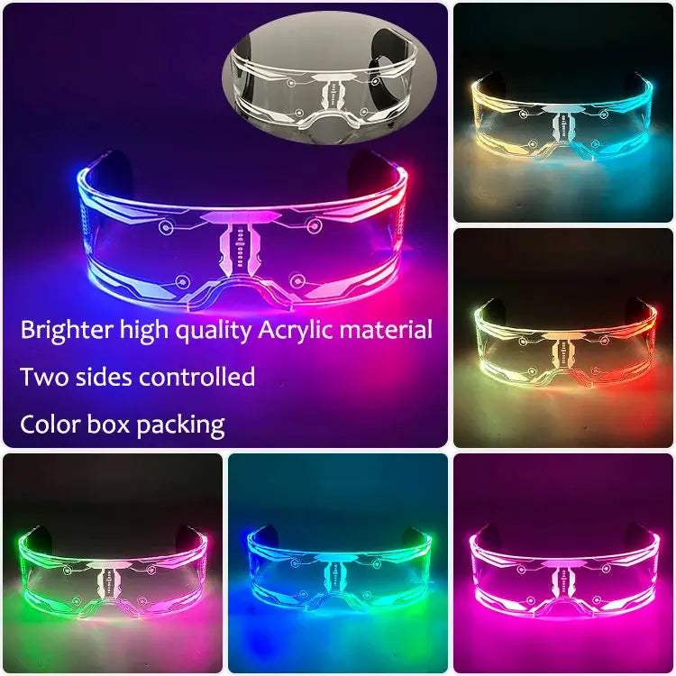  Led Glow Glasses Cyberpunk Light Up Neon Eyewear -  ToylandEU™