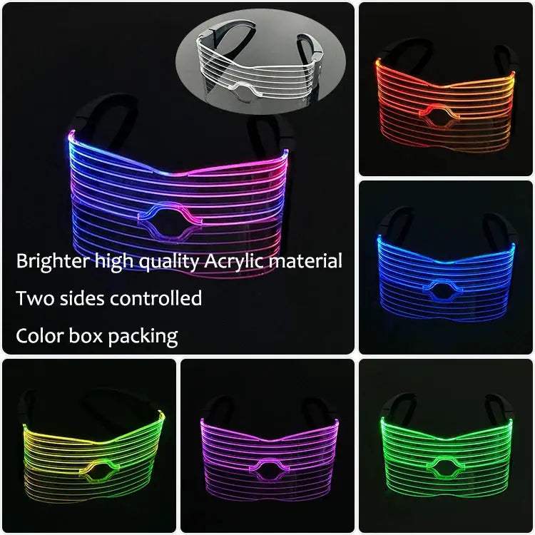  Led Glow Glasses Cyberpunk Light Up Neon Eyewear -  ToylandEU™
