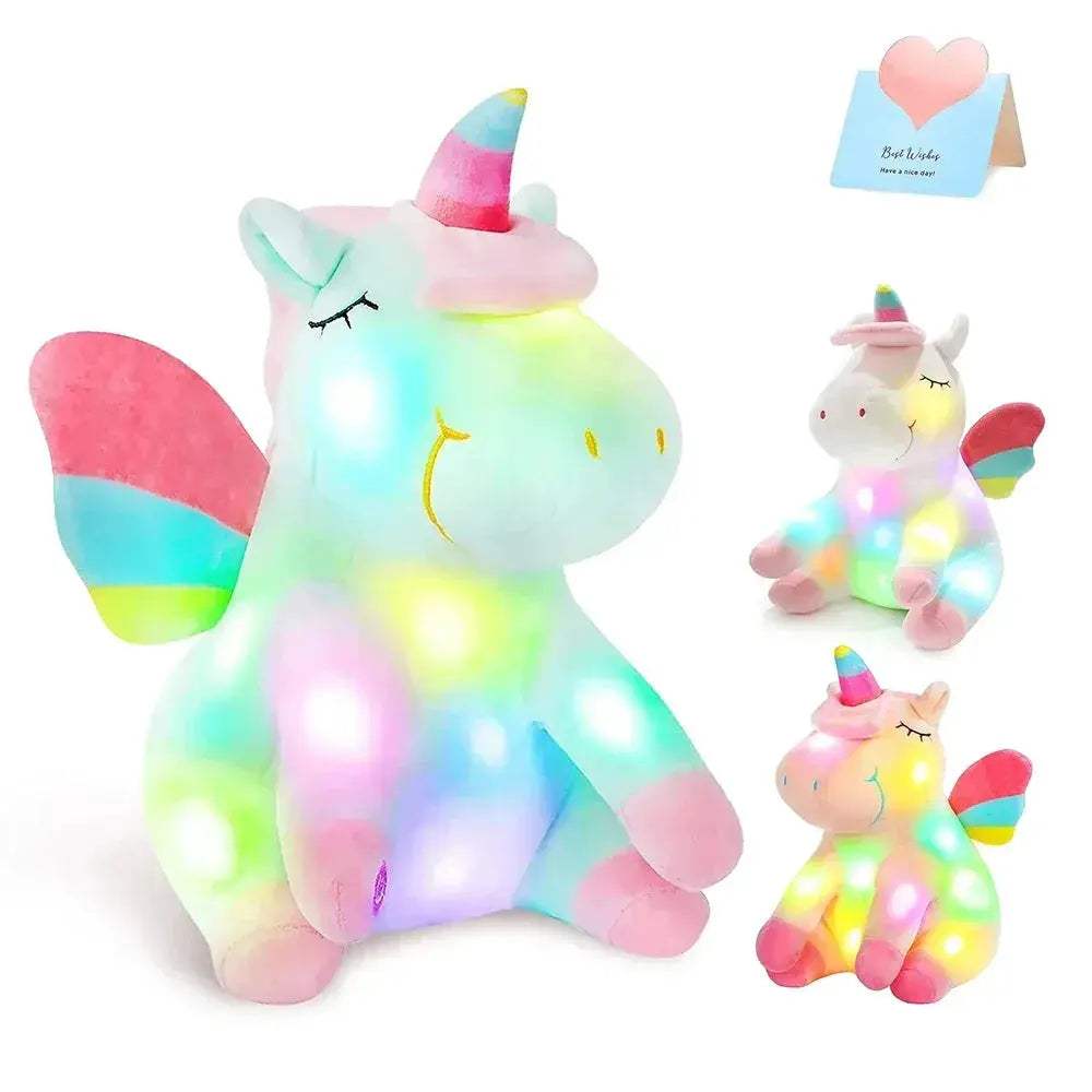 Led Light Up Unicorn Plush Toy 30cm With Music Glow - ToylandEU