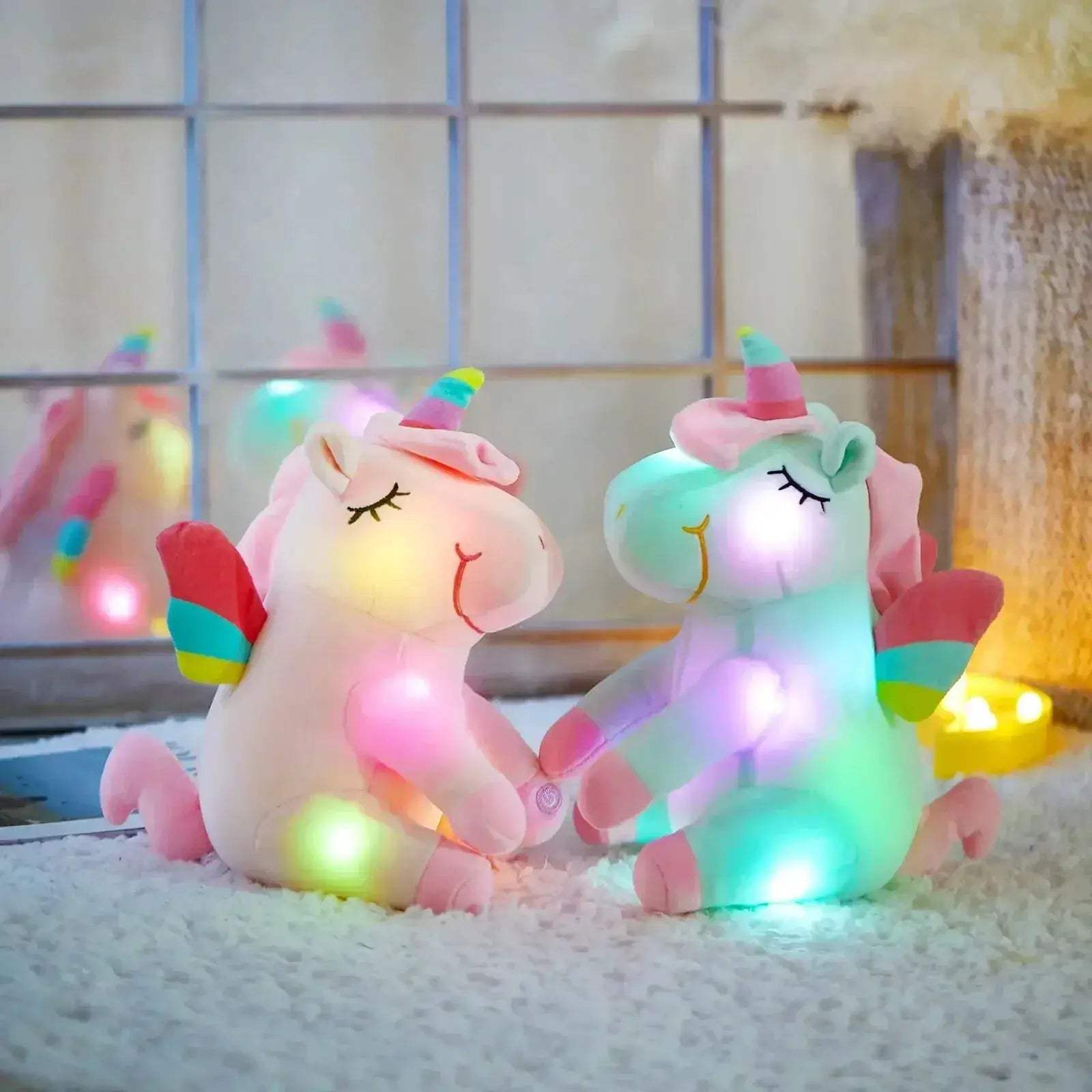 Led Light Up Unicorn Plush Toy 30cm With Music Glow - ToylandEU