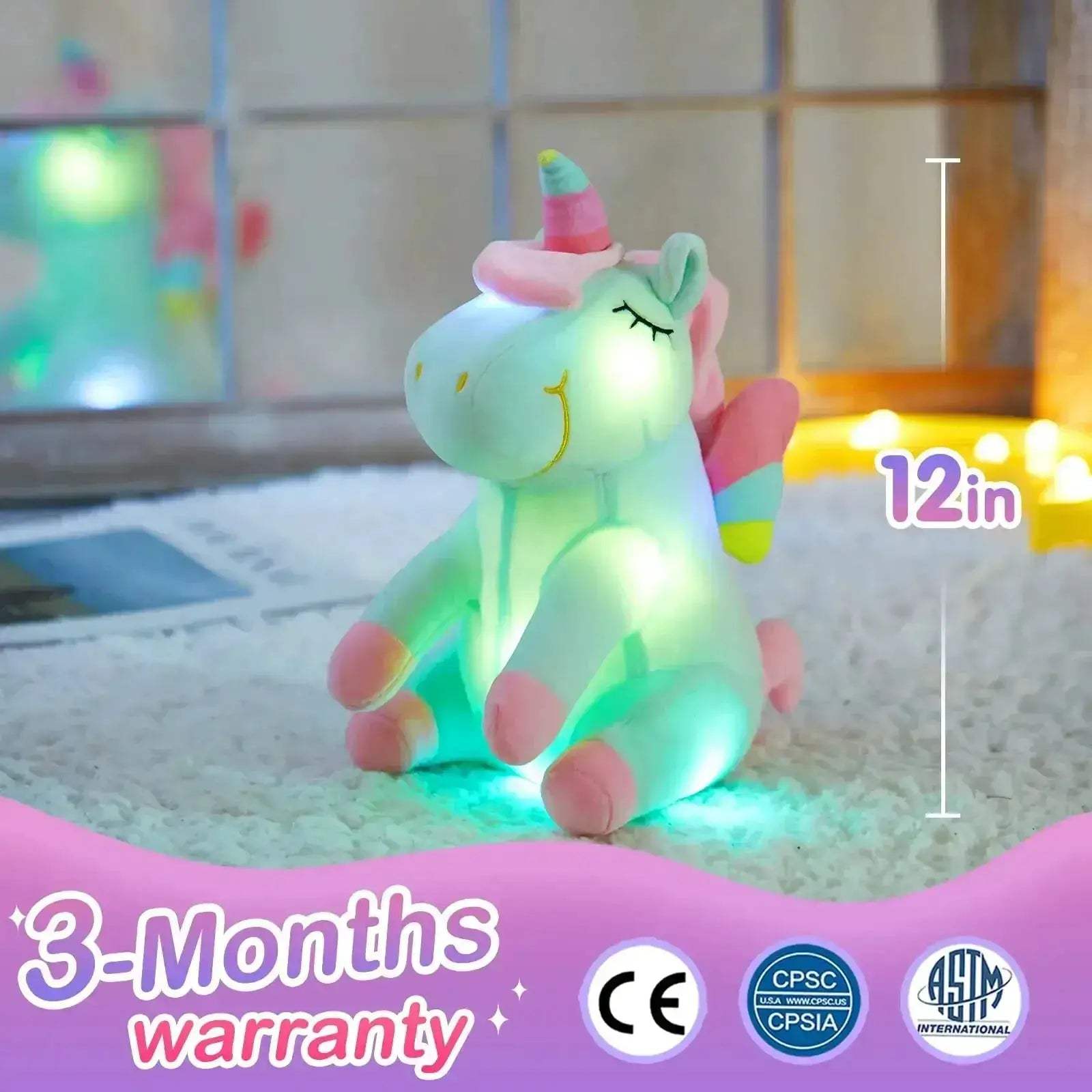 Led Light Up Unicorn Plush Toy 30cm With Music Glow - ToylandEU