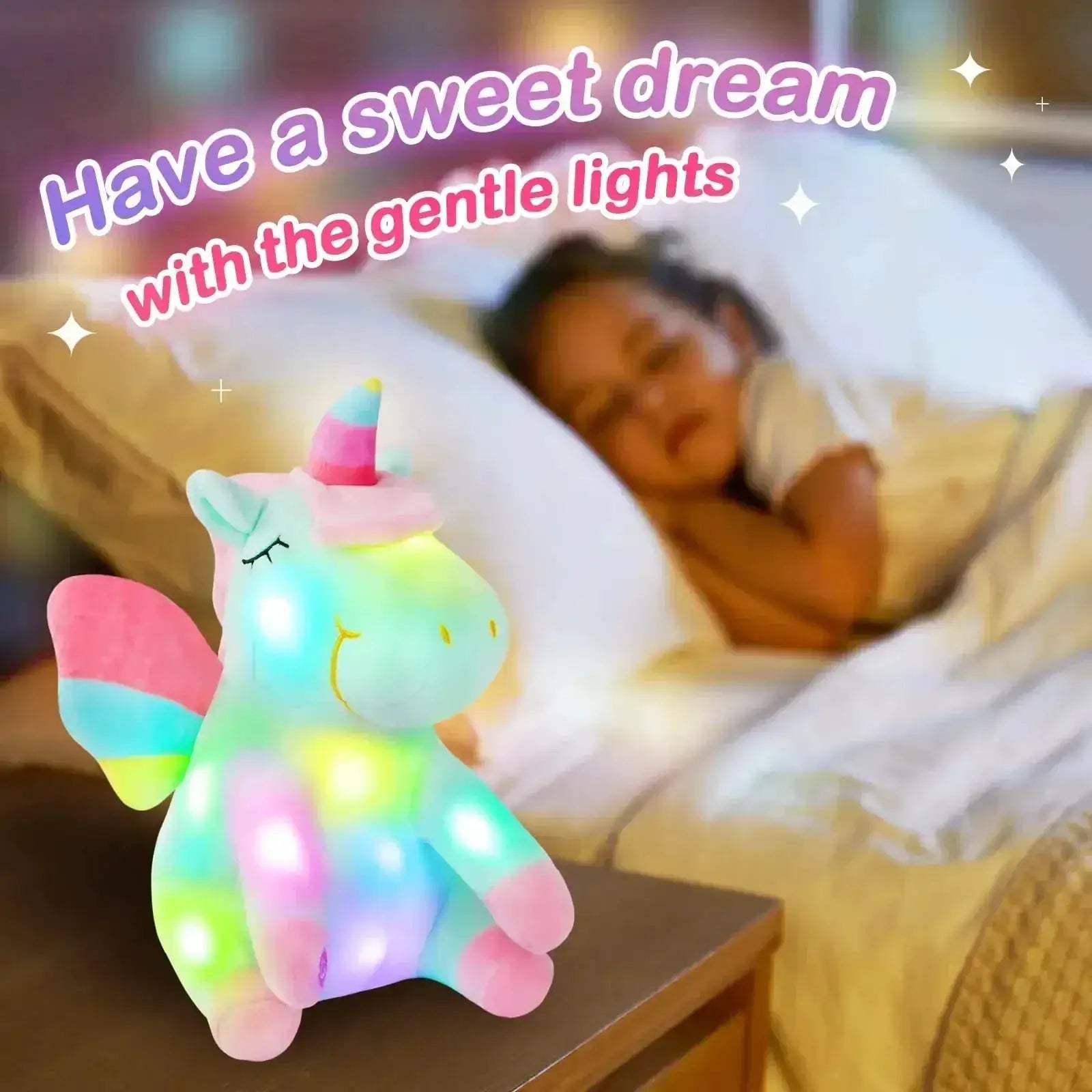 Led Light Up Unicorn Plush Toy 30cm With Music Glow - ToylandEU