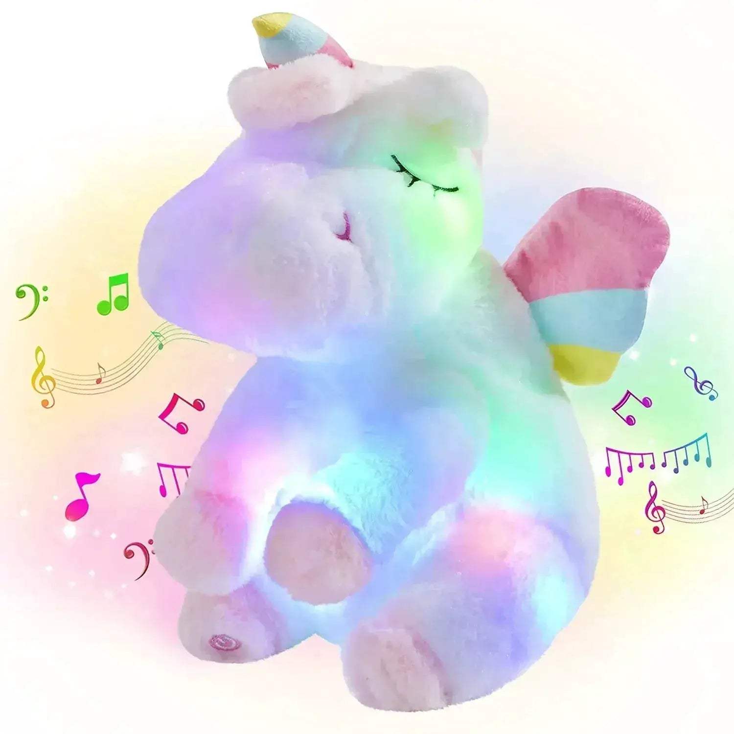Led Light Up Unicorn Plush Toy 30cm With Music Glow - ToylandEU