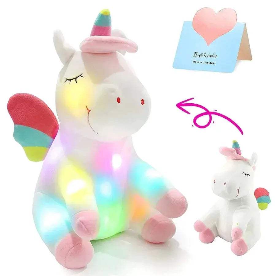 Led Light Up Unicorn Plush Toy 30cm With Music Glow - ToylandEU