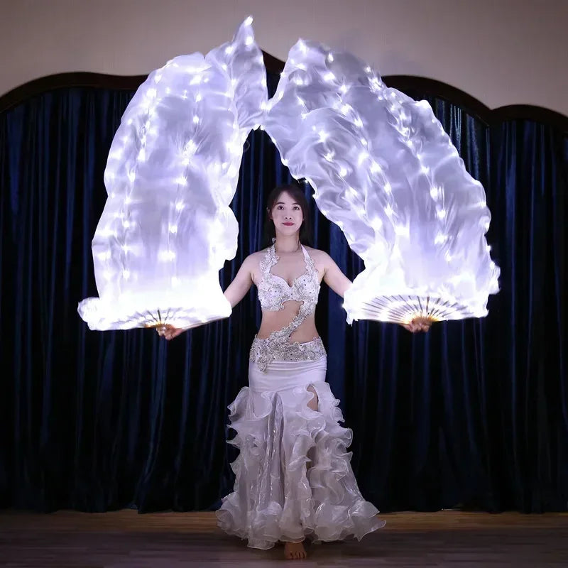 Led Silk Belly Dance Fan Veil With Ultra Bright LEDs - ToylandEU