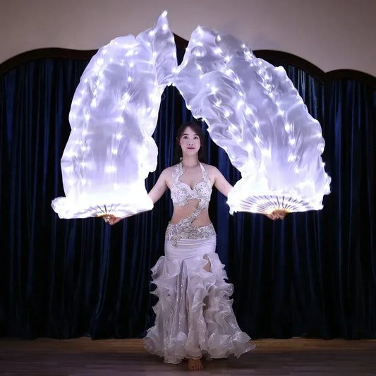 Led Silk Belly Dance Fan Veil With Ultra Bright LEDs - ToylandEU