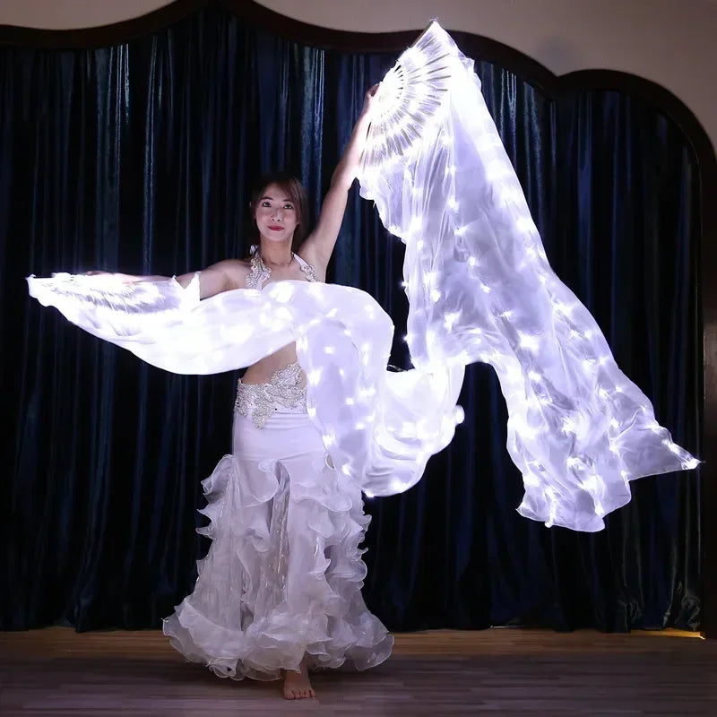 Led Silk Belly Dance Fan Veil With Ultra Bright LEDs - ToylandEU