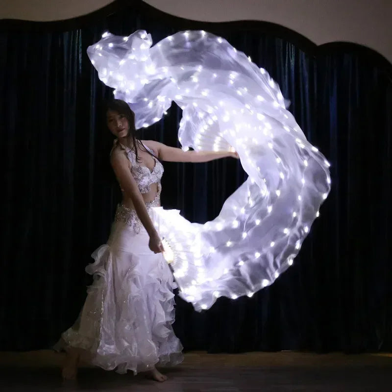 Led Silk Belly Dance Fan Veil With Ultra Bright LEDs - ToylandEU