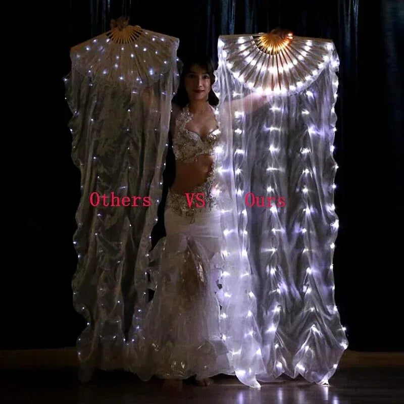 Led Silk Belly Dance Fan Veil With Ultra Bright LEDs - ToylandEU