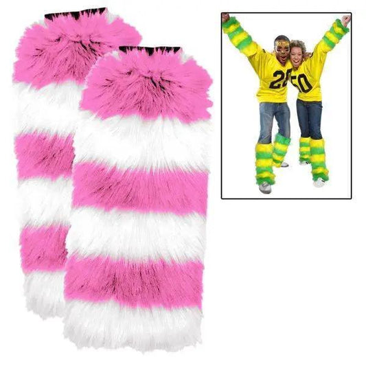  Leg Warmers 2 Pack Pink White Cozy Fashion Accessory Co -  ToylandEU™