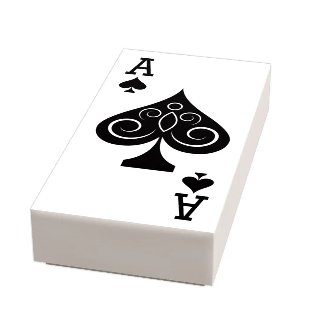 Lego 1x2 Tile Ace Of Spades Playing Card Custom Printed - ToylandEU