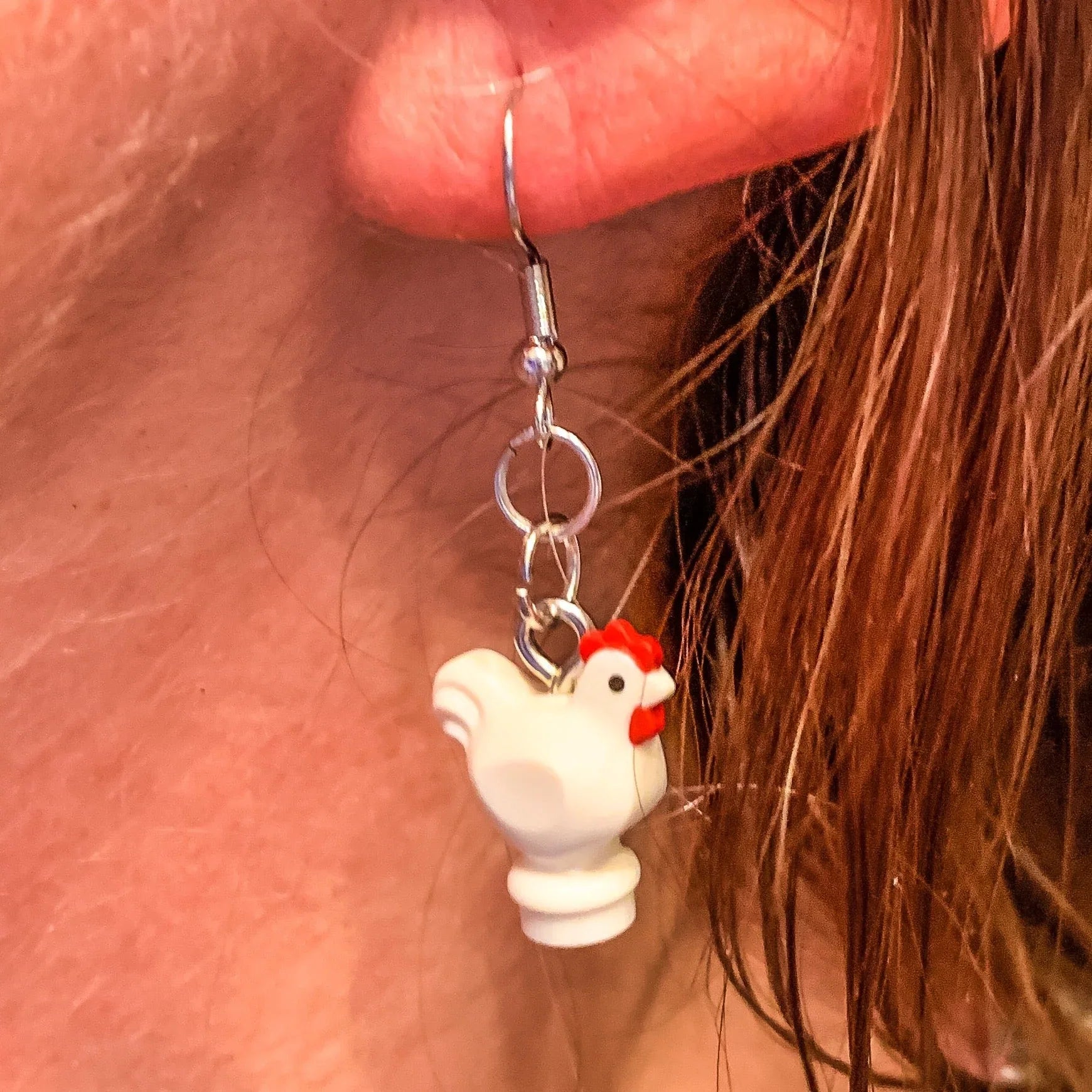 Lego Chicken Earrings Made From Authentic Bricks Ideal Gift - ToylandEU