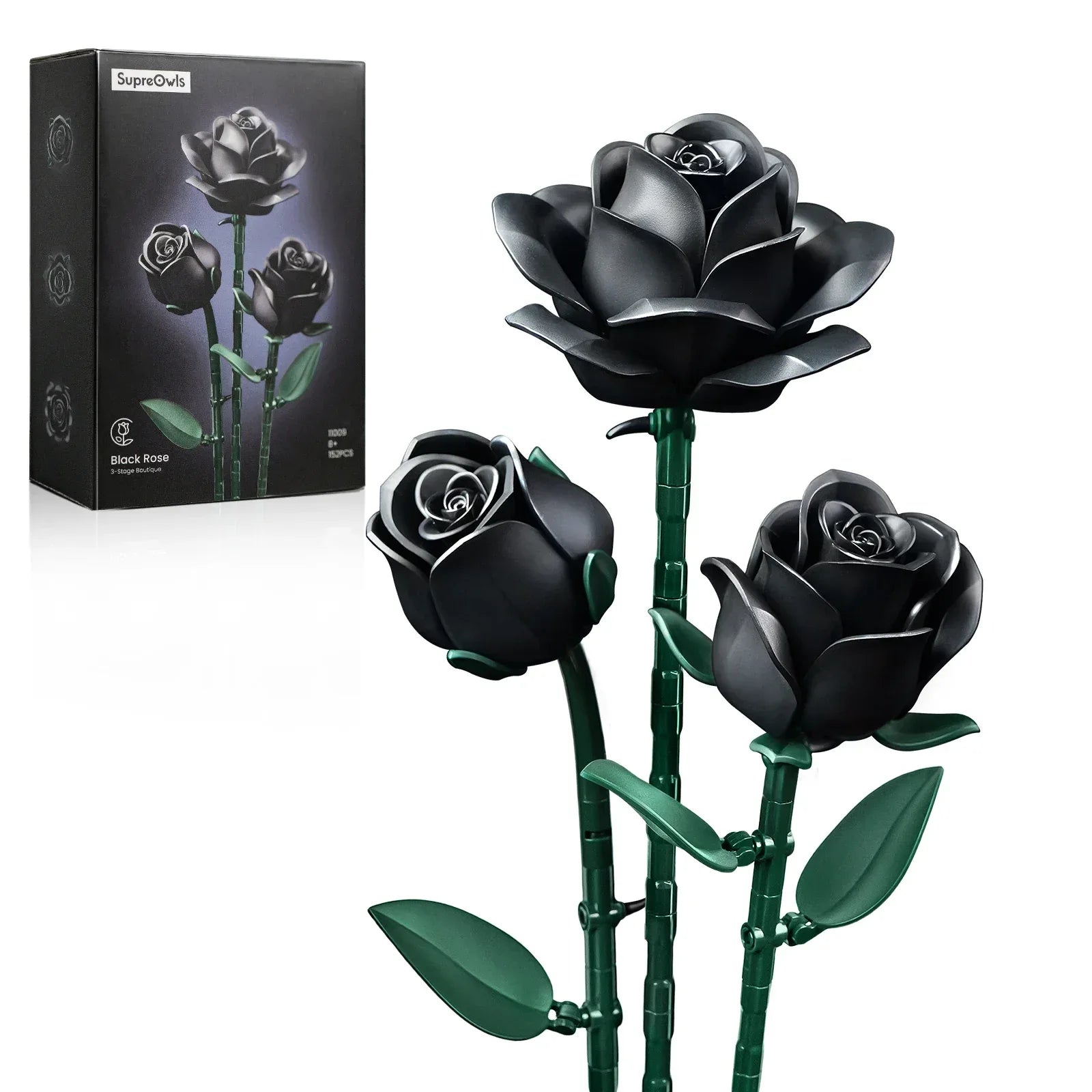 Lego Compatible Black Rose Bouquet Building Block Set - ToylandEU