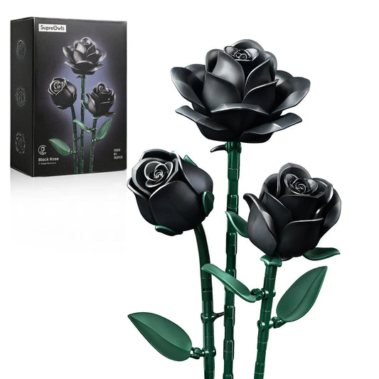 Lego Compatible Black Rose Bouquet Building Block Set - ToylandEU