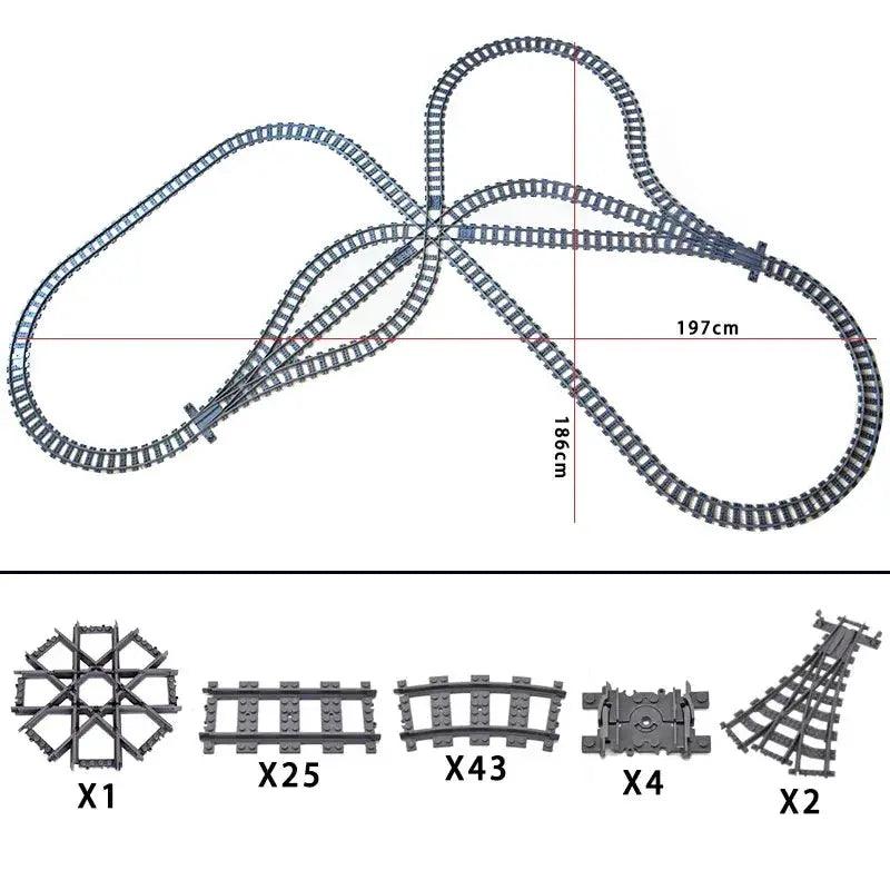  Lego Compatible Blocks Durable Train Tracks Crossing -  ToylandEU™