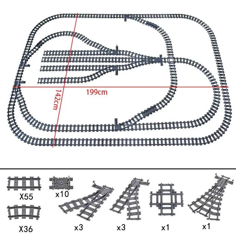  Lego Compatible Blocks Durable Train Tracks Crossing -  ToylandEU™