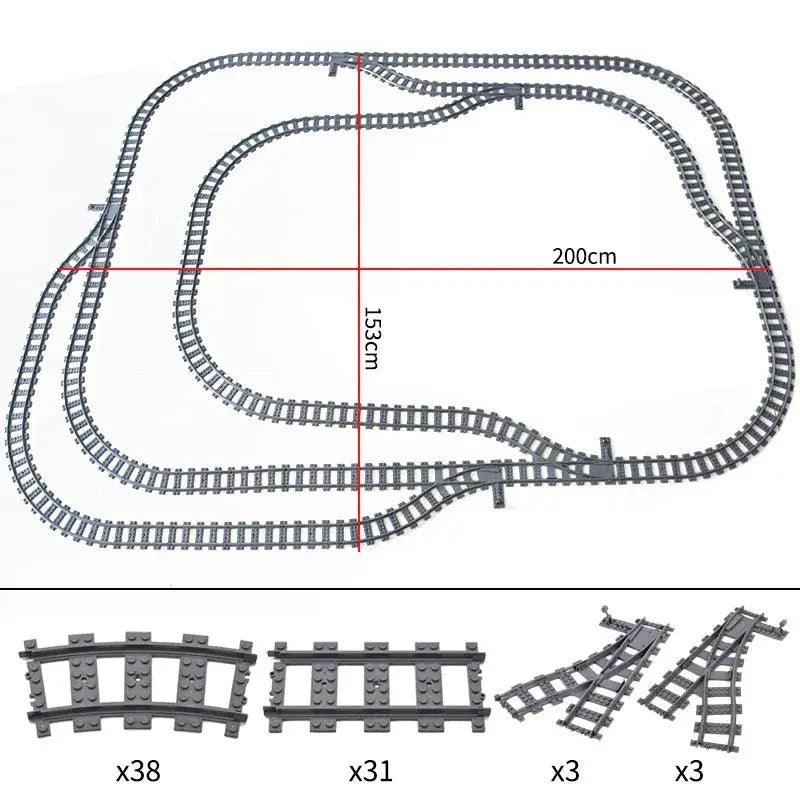  Lego Compatible Blocks Durable Train Tracks Crossing -  ToylandEU™