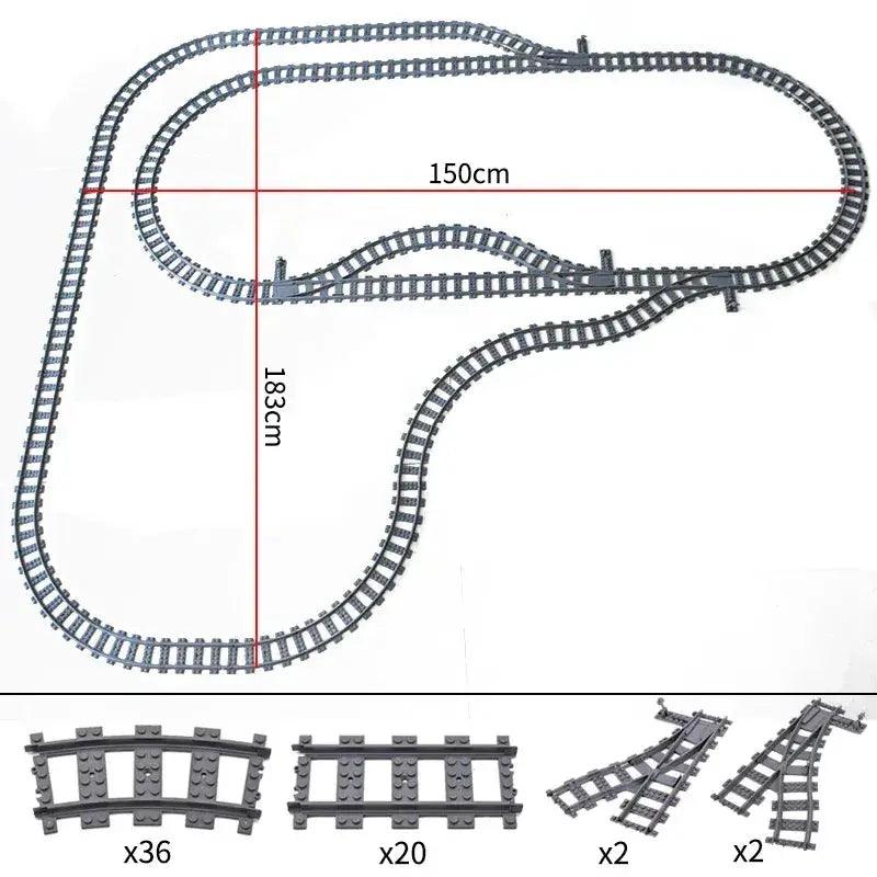  Lego Compatible Blocks Durable Train Tracks Crossing -  ToylandEU™