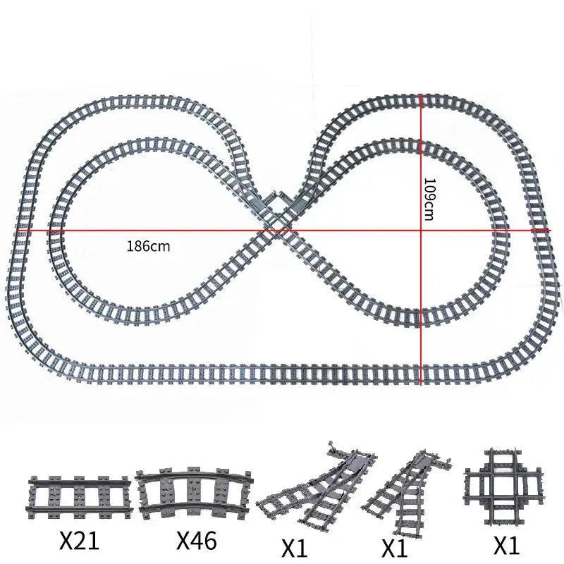  Lego Compatible Blocks Durable Train Tracks Crossing -  ToylandEU™